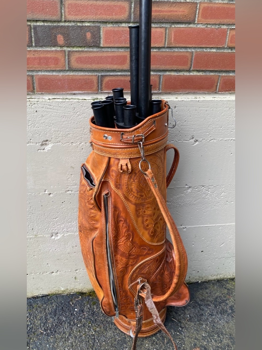 Flores Bags Hand Tooled Leather Golf Bag